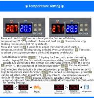 Controlador De Temperatura Digital Doble Termostato Termoregulador Incubador Relé LED 12V24V 220V Calentador Refrescador Doble Probar STC-3008 - details 2