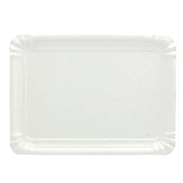 MONOUSO | Bandeja de Cartón Rectangular Blanca 16x22cm (100 Uds) - 1
