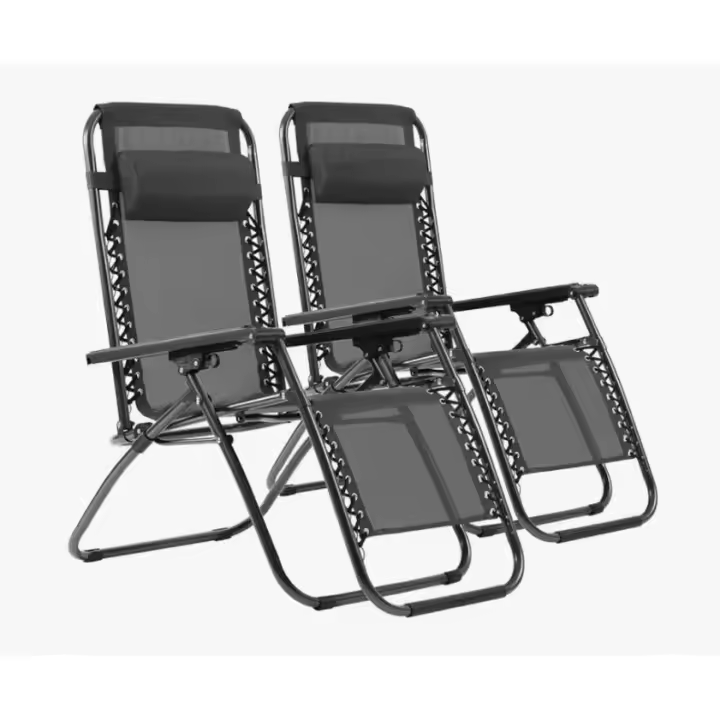 【PACK 2 SILLAS】 Silla plegable gravedad cero tumbona ajustable sillón reclinable con reposacabeza gravedad, medida 165x65x110 peso 6kilos cero para playa, jardín, terraza, patio - 1