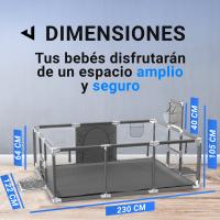 Parque Infantil Bebe + Pelota de Fútbol y Baloncesto - Corralito Plegable 180 x 120 x 60cm - Parque de Juegos Con Malla Transpirable - Centro de Actividades Gimnasio Cuna - details 3