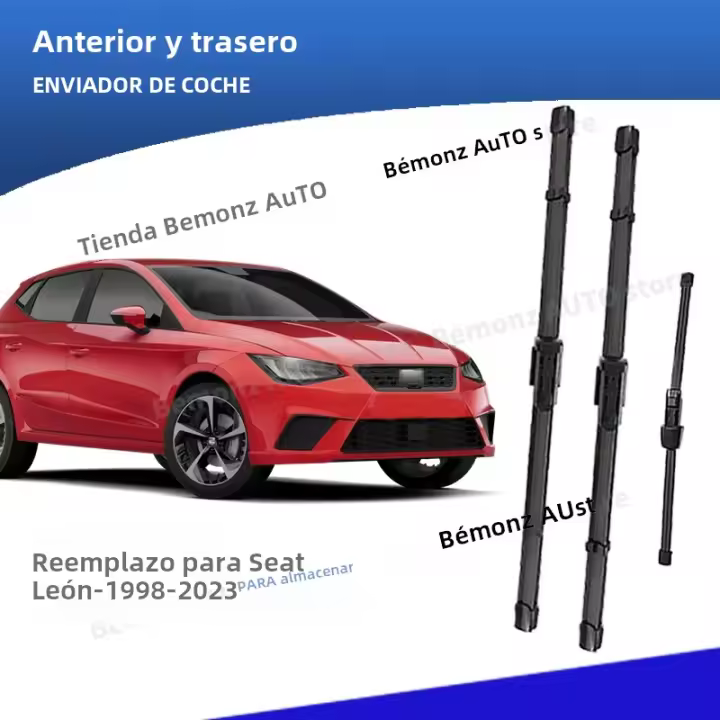 Limpiaparabrisas Delantero Y Trasero LHD Para Seat Leon 1M MK1 1P MK2 5F MK3 KL MK4 1998-2023 Accesorios De Parabrisas Cupra 2016 2020 Material De Goma Natural - 1