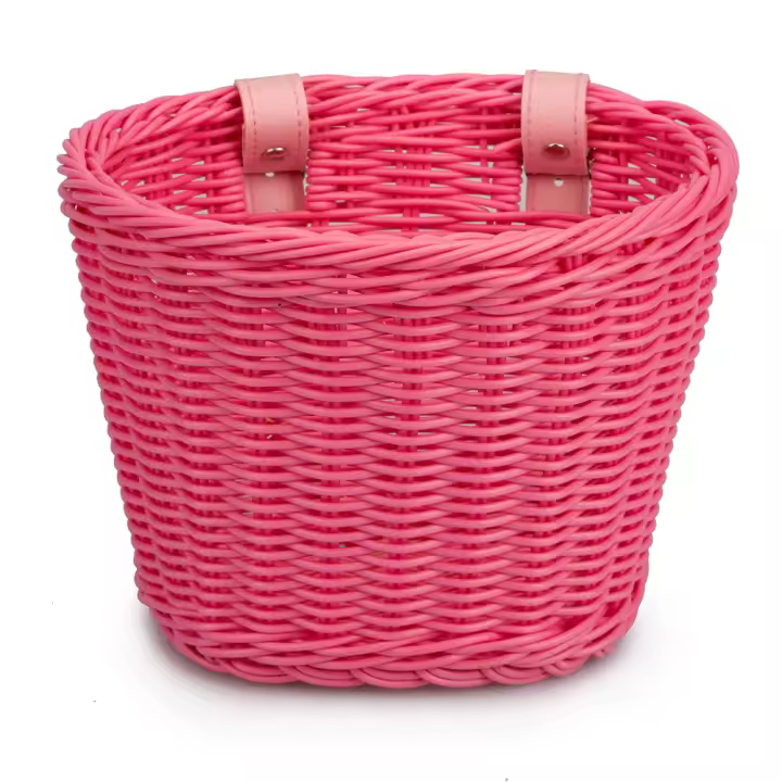 Cesta De Bicicleta De Rotura Multifuncional Frontal Hecha a Mano Tejida Con Hilo Vinagre Vintage Para Niños Y Adultos Material Plástico - 1
