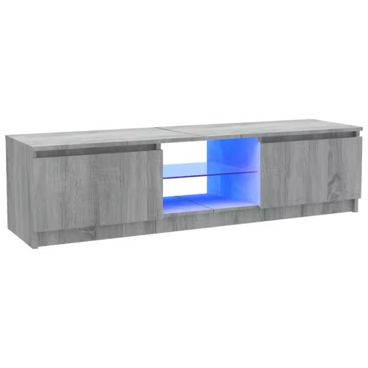 vidaXL Mueble de TV con luces LED gris Sonoma 120x30x35,5 cm - 1