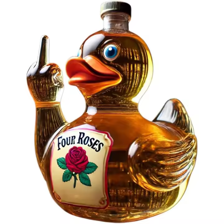 Botella de pato de dedo medio, decantador de pato, decantador de whisky único, contenedor de licor con linda estatua de animal, decoración de mesa para bares en casa. - 1