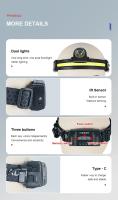 Linterna Frontal LED Potente Con Sensor XPE+COB 7 Modos Para Pesca Y Caza Batería 18650 Luz De Cara Impermeable Con Ángulo De 180° - details 6