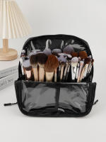 Bolsa Portátil Para Maquillaje De Capacidad Grande Multifuncional Con Cierre Magnético PVC Para Almacenamiento De Cepillos De Maquillaje - details 3