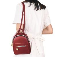 Mochila Mini Para Mujer De Cuero PU Multifuncional Bandolera Pequeña Color Sólido Fresco Bolsa De Hombro Para Teléfono Móvil - details 4