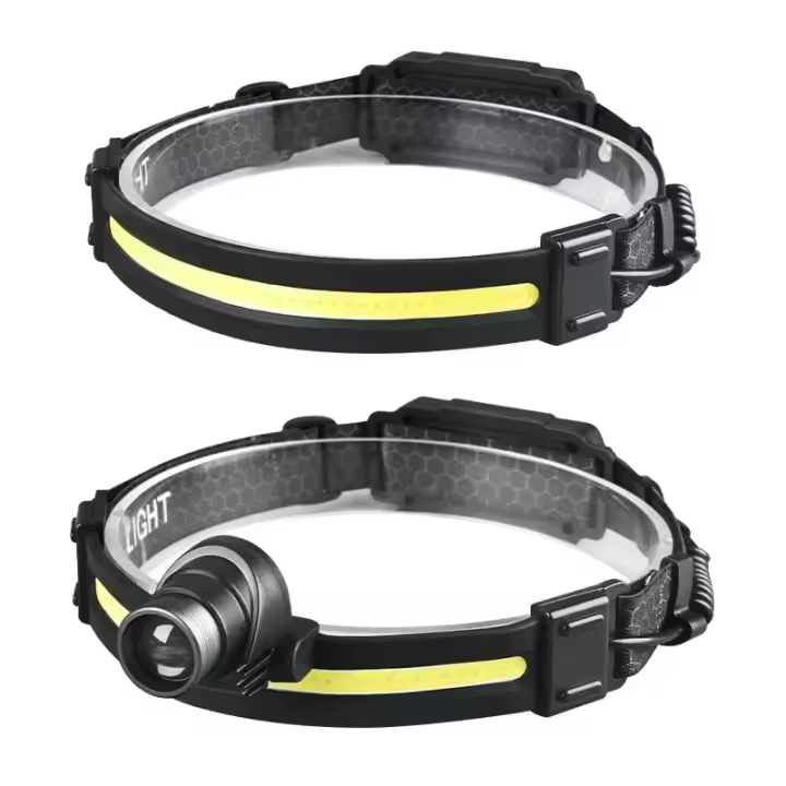 Linterna Frontal LED De Alta Potencia Con Sensor XPE+COB 7 Modos Para Pesca Y Cazalampara De Corbata Recargable 18650 - 1