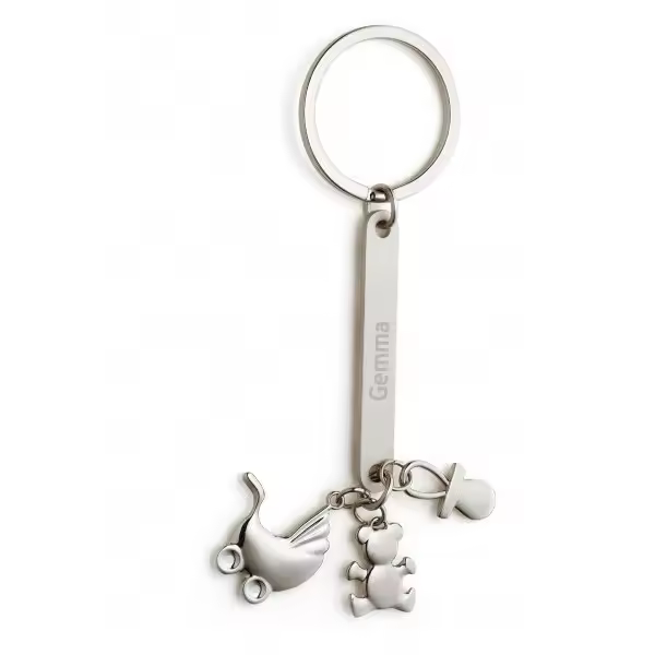 Disok Lote de 12 Llaveros Newbaby en Caja Negra de regalo - Regalos para Fiestas y Celebraciones Bautizos Bebés Baby Shower - 1