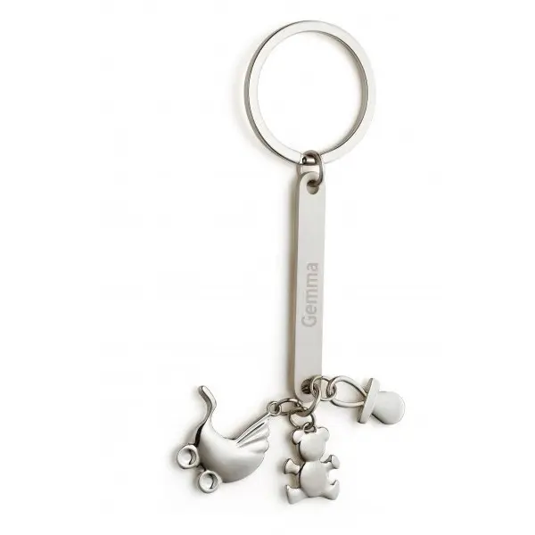 Disok Lote de 12 Llaveros Newbaby en Caja Negra de regalo - Regalos para Fiestas y Celebraciones Bautizos Bebés Baby Shower - 1