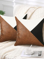 Funda De Cojín De Cuero PU Triangular Para Decoración De Dormitorio Y Sofa Cubierta De Almohada Para Ventana Bay Window Material 100% Poliéster - details 2