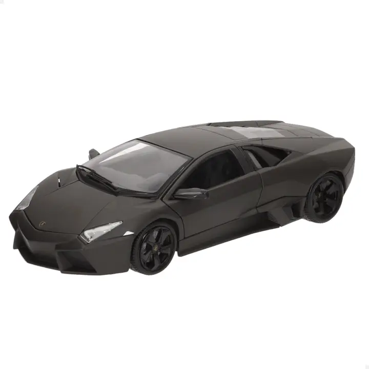 Burago - Maqueta Coche deportivo escala 1:18, material die-cast metal premium, puertas apertura manual, interior detallado, color gris mate, ideal para coleccionistas, coches de colección, deportivos para coleccionar - 1