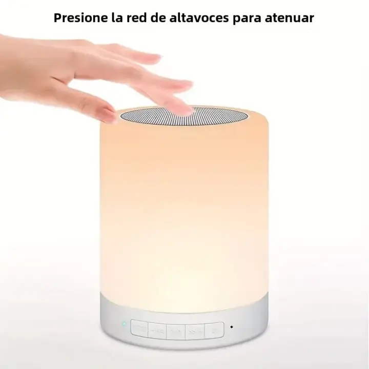 Lámpara De Noche Con Altavoz Bluetooth Inalámbrico Y Luz LED Táctil Regalo Para Niños Tablea De Iluminación Atmosférica Ajustable Con Colores Variados - 1
