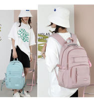 Mochila De Color Sólido Con Manija De Malla Y Correa Curvada De Alta Capacidad Para Viajes Cierre De Cremallera Capa Interna De Nylon Para Hombres Y Mujeres - details 8