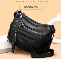 Bolso De Hombro Para Mujer De Cuero Suave Con Múltiples Bolsillos Lujo Casual Bolso De Mano Diseñador Bolso Cruzado De 2024 - details 0