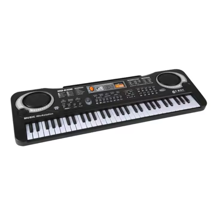 Teclado Electrónico De 61 Teclas Piano Digital Con Microfono Para Niños Multifuncional Instrumento Musical Educativo Regalo De Navidad - 1