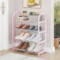 Estante De Zapatos Simple De 4 Niveles Artesanía Trapecio Organizador De Zapatos Para El Hogar Portátil Ahorrador De Espacio Para Sala De Estar - details 3