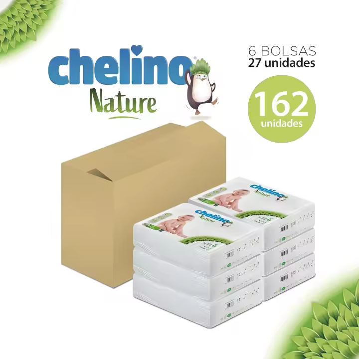 Chelino Nature CAJA AHORRO Pack 6 paquetes x 27 uds Pañal Infantil Talla 6 (17-28 kg), - 1