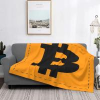 Manta De Terciopelo Bitcoin Impresión Moneda Criptomoneda Btc Blockchain Transpirable Super Suave Para Sofá Coche Camas Adultos Estilo Americano - details 3