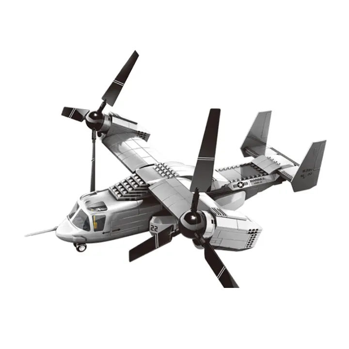 Bloques De Construcción WG5006 460Pcs VMM-22 Rotor Inclinado 1/44 Avión Militar Modelo Para Niños Juguete Educativo Para Niños Mayores De 3 Años - 1