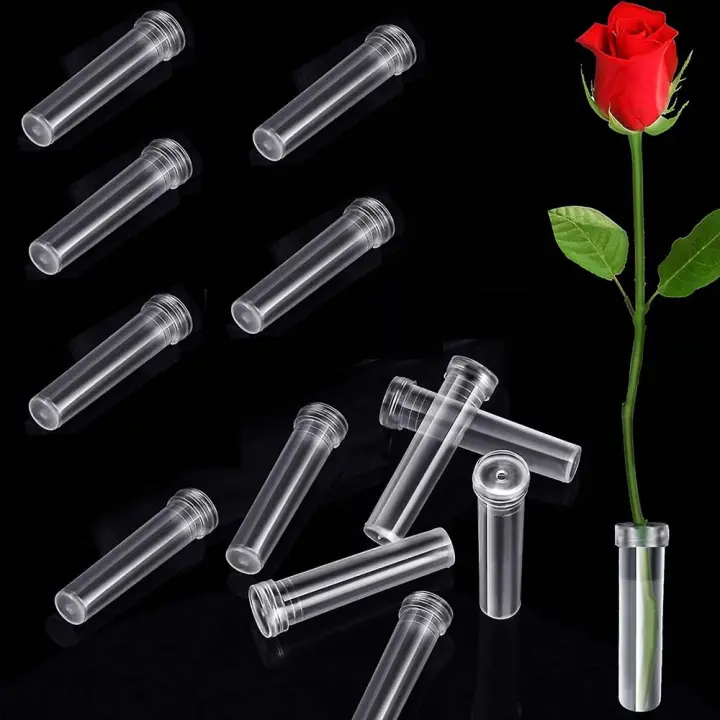 20pcs Tubos De Agua Para Flores De 2.8 Pulgadas Plásticos Con Tapa Florales Para Decoración Y Arreglo Floral - 1