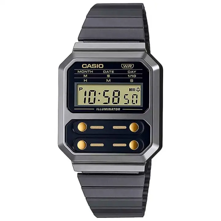 Casio A100wegg-1a2ef Collection Vintage Reloj Para Unisex Color Gris - 1