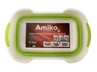 BALDE RECTANGULAR PLEGABLE VERDE AMIKO CON MEDIDAS 60,5x40x28/8 Y 27 LITROS DE CAPACIDAD - details 2