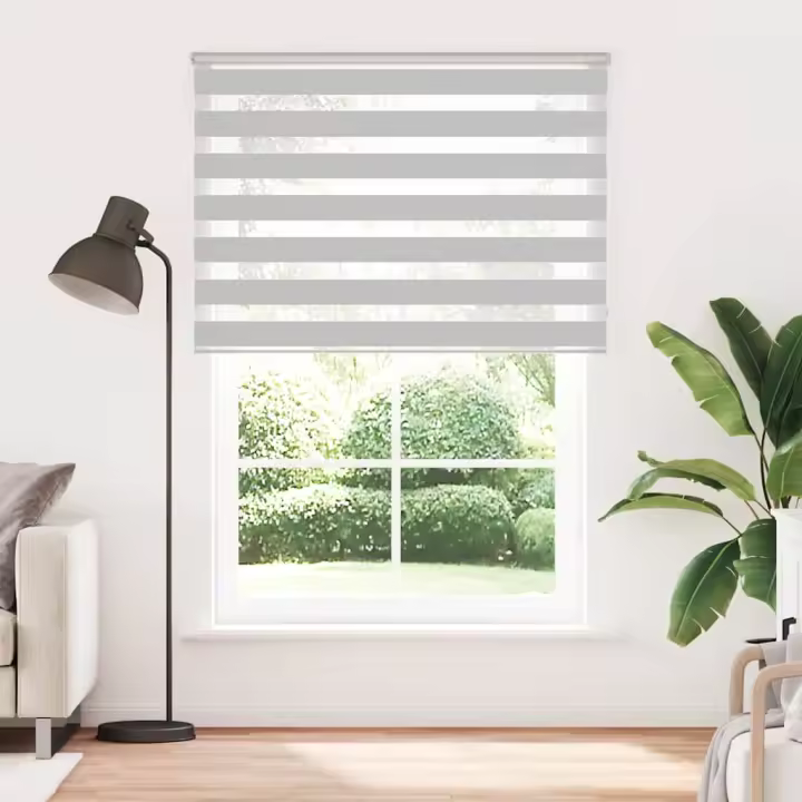 Estor cebra gris claro 160x200cm tejido ancho 155,9cm poliéster - 1