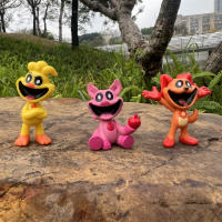 8Pcs/set Figuras De Anime Sonrientes Criaturas PVC 5-7cm Decoración De Pastel Animal Dibujos Animados Juguete Modelo Regalo - details 7