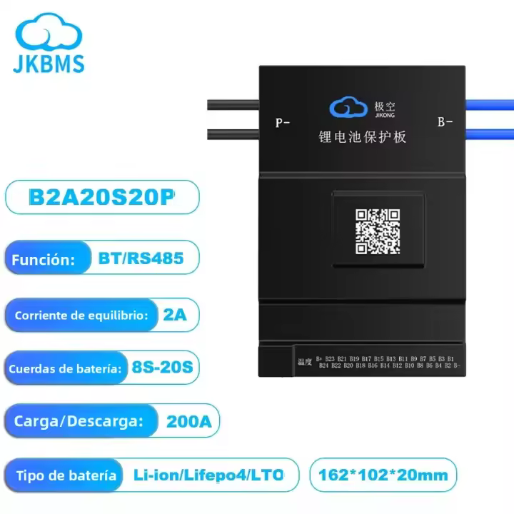 Sistema De Gestión De Batería Inteligente JKBMS B2A20S20P Active Balance CANBUS RS485 Heat BT Para Baterías Li-Ion LTO Lifepo4 36V 48V 60V 8S 10S 12S 17S 20S 24S - 1