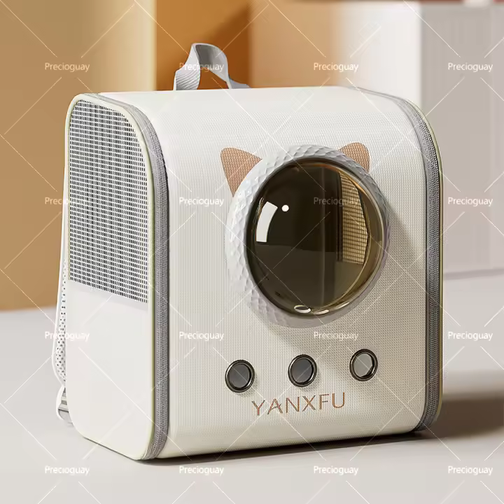 Mochila portátil y transpirable para gatos y perros pequeños, con protector solar, para llevar al viaje - 1