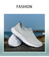 Zapatos De Vulcanización Para Hombre Zapatillas Transpirables Casual Antideslizantes Ligeros Tenis Masculino Slip-On Mesh - details 1