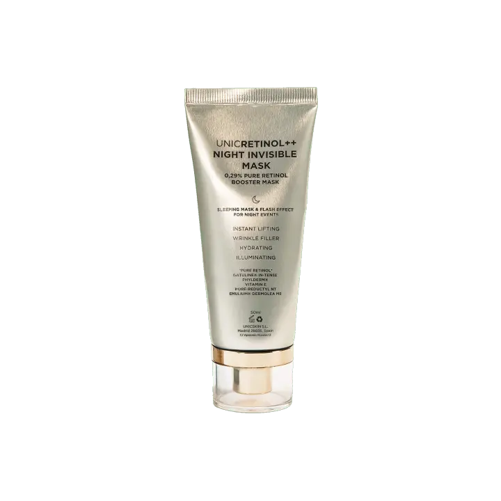 UNICSKIN - UNICRETINOL++ INVISIBLE NIGHT MASK Mascarilla Facial de Retinol Puro: Tratamiento Antiedad Nocturno & Efecto Flash para eventos. - 1