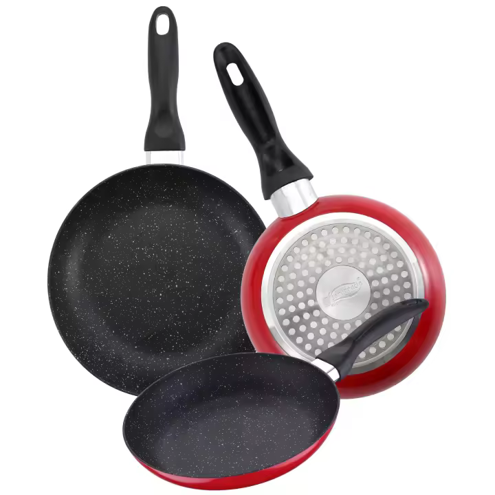 Set de 3 Sartenes San Ignacio con Revestimiento de Mármol y Mango Negro - 1
