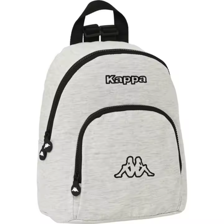 SAFTA - Mini mochila kappa "grey knit" 30x25 cm - Mini Mochila Hombreras ajustables y asa de mano ¡Ideal para llevar tus pertenencias con estilo! - Mini Mochila Alta Durabilidad y Máxima Resistencia - 1