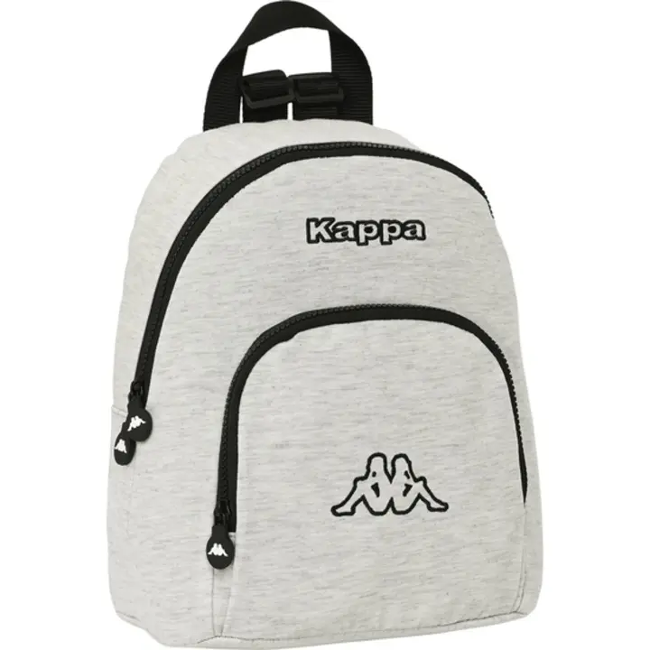 SAFTA - Mini mochila kappa "grey knit" 30x25 cm - Mini Mochila Hombreras ajustables y asa de mano ¡Ideal para llevar tus pertenencias con estilo! - Mini Mochila Alta Durabilidad y Máxima Resistencia - 1