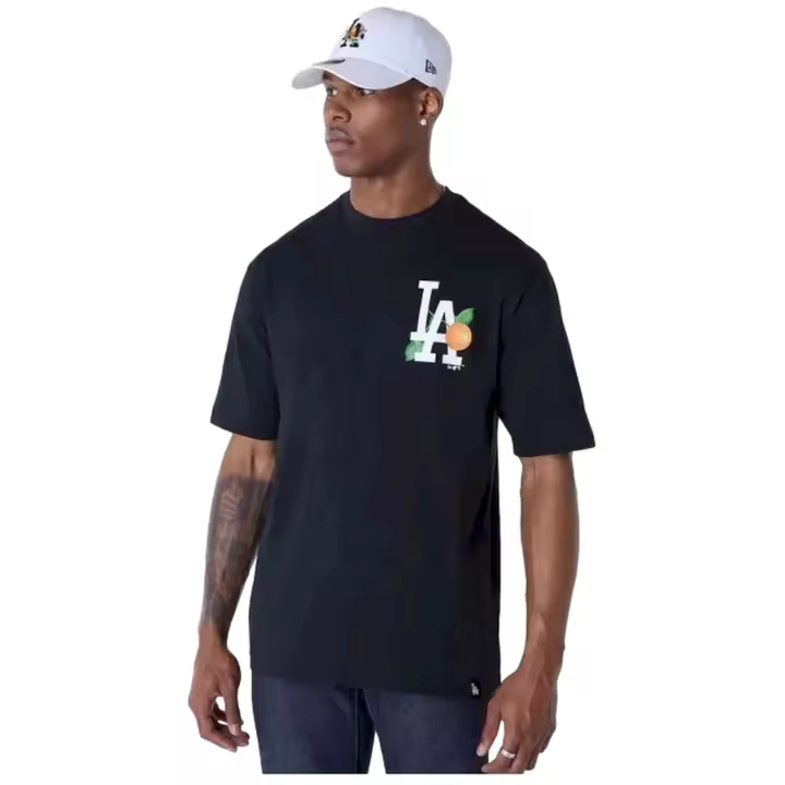 Camiseta de Manga Corta New Era Fruit Graphic La Dodgers para hombre en color negro - 1