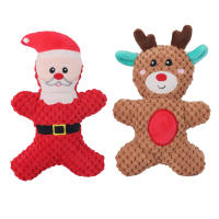 Juguete De Peluche Para Perros Navidad Squeak Santa Elk Gingerbread Donut Juguete Educativo Para Masticar Y Limpiar Los Dientes De Mascotas - details 4
