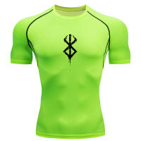 Camiseta De Compresión Para Hombre Técnica De Secado Rápido Para Gimnasio Y Correr Manga Corta Estilo Casual Con Impresión - details 5
