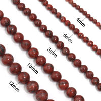 Bola De Piedra De Sésamo Roja Natural 1 Pieza 4/6/8/10/12mm Redonda Para Fabricación De Joyas DIY Pendientes Pulseras Collar - details 0
