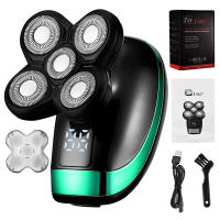 Afeitadora Eléctrica Recargable Para Hombres 5 Cabezas Flotantes Trimmer De Barba Nariz Oreja Cepillo De Rostro Razor Clipper 5 En 1 4D - details 1