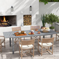 Outsunny Mesa de Jardín Extensible Mesa de Comedor Exterior Mesa de Terraza Rectangular para 6 -8 Personas con Marco de Aluminio Carga 50 kg para Balcón 180/240x94x73 cm Gris Oscuro - details 1