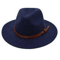 Nueva Moda Sombrero Fedora De Lana Para Hombre Otoño Invierno Amplio Algodón Imitación Paja Mujer Iglesia British Hat - details 13