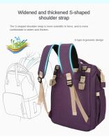 Mochila plegable para cuna, bolso cambiador de pañales portátil, mochila para biberones, gran capacidad, impermeable, artículos esenciales para recién nacidos - details 7
