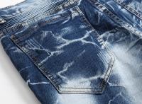 Jean Retro De Buzo Para Hombre Estilo Moderno Con Bolsillo Y Cierre De Cremallera Tejido De Dénim Elástico Slim Straight - details 15