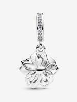 Pandora - Charm Colgante de flor azul - Plata de Lei - details 0