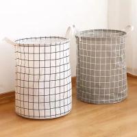 Cesta De Ropa Sucia Redonda 1pc Gran Capacidad Portátil De Algodón Para Lavandería Con Diseño Circular Ventilado Y Breathable - details 3
