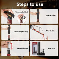 Juego De Abrevidrios Eléctricos Automáticos Con Corcho Y Batería Estoppers De Vaciado Aerator Y Cortador De Película Regalos - details 7