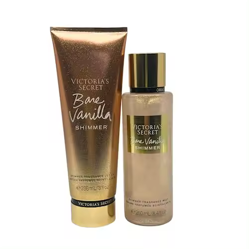 Victoria´s Secret Bare Vanilla Shimmer Bruma Perfumada Corporal Brillante más Loción Bare Vanilla Shimmer  . Victoria Secret PACK 2 unidades - 1