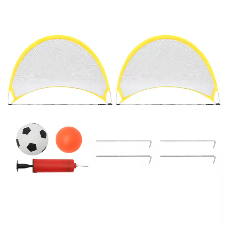 2Pcs Porterías De Fútbol Portátiles Y De Fácil Plegado Para Entrenamiento Y Juegos De Calle. Set De Dos Porterías En Forma De Domo. - 1